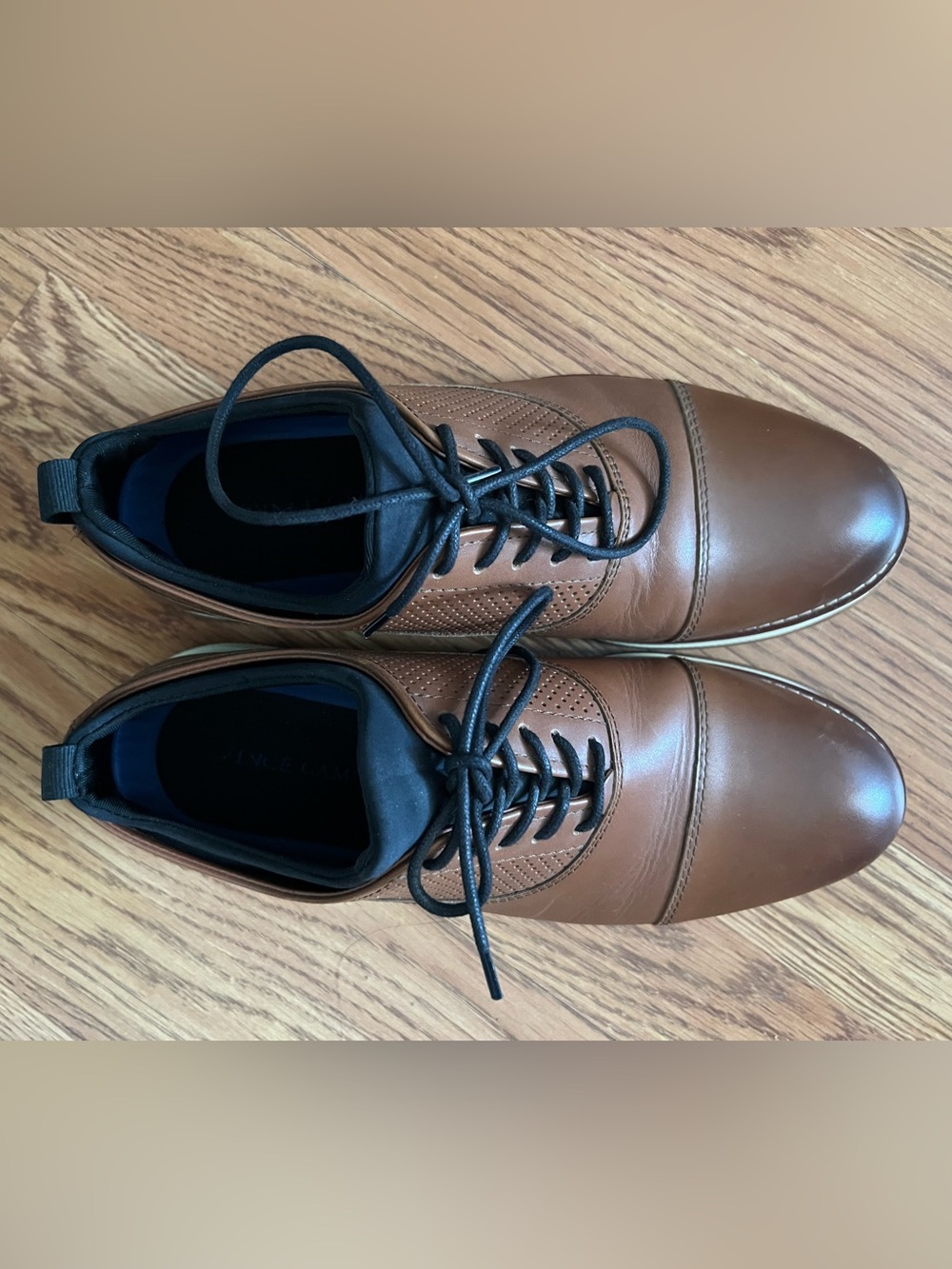 Men's Vince Camuto Brown Leather Lace-Up Dress Sneakers
